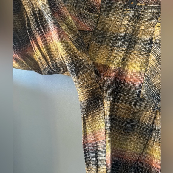 Free People Birch Plaid Pant Women's Size 6 Boho Relaxed Fit - Picture 6 of 11